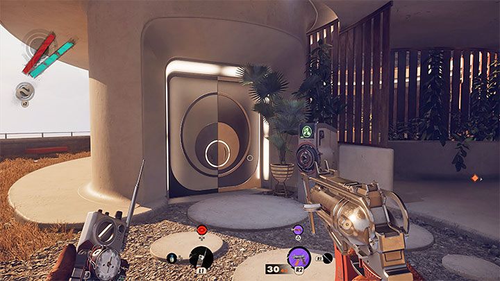 If you still want to take on the challenge, you can use the lower entrance to the club or (better idea) get through by using Shift to reach the roof of the club - Deathloop: Ballad of Ramblin Frank - walkthrough - Visionary Leads - Deathloop Guide