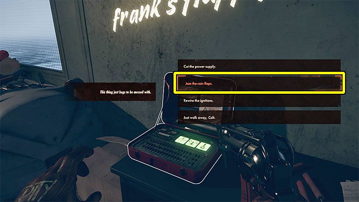 You need to leave the club and the district and then head back to Karl's Bay - Deathloop: Ballad of Ramblin Frank - walkthrough - Visionary Leads - Deathloop Guide