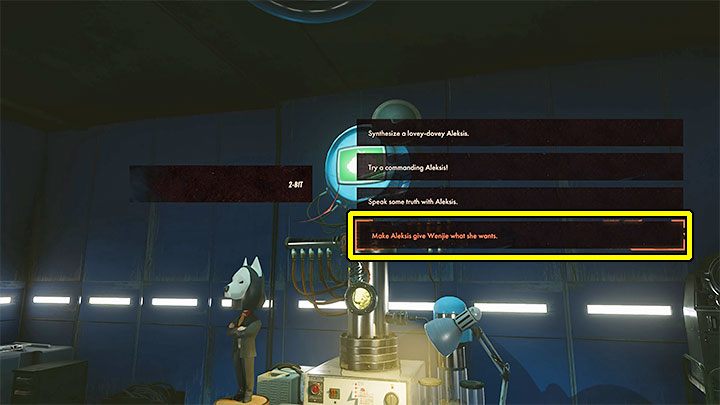 When you reach 2-BIT interact with the machine to insert the figurine into it and upload the voice sample - Deathloop: What Wenijes Want - walkthrough - Visionary Leads - Deathloop Guide