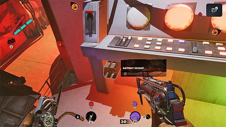 You need to put 4 batteries there (one should already be inside) and place them in different active slots - Deathloop: The Spice of Life - trophy, how to get? - Trophy Guide - Deathloop Guide