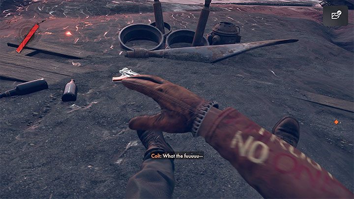 Colt will die at that moment (don't worry, this is planned), and after being reborn on the beach, you will be able to collect Residuum in the game world - Deathloop: Ubiquity - walkthrough - The clues of the arsenal - Deathloop Guide