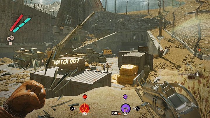 The ordnance depot from the mission objective is a large bunker in the Complex district - Deathloop: In This Together - walkthrough - The clues of the arsenal - Deathloop Guide