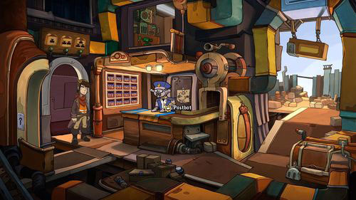 Leave the shop and go to the Town Hall - Contact Cletus | Part 1 - Kuvaq - Part 1 - Kuvaq - Deponia Game Guide & Walkthrough