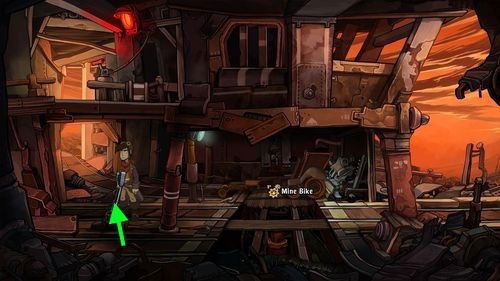 Get into the mine cart and set off - Place Goal in the mine cart | Part 2 - Junk Mine - Part 2 - Junk Mine - Deponia Game Guide & Walkthrough