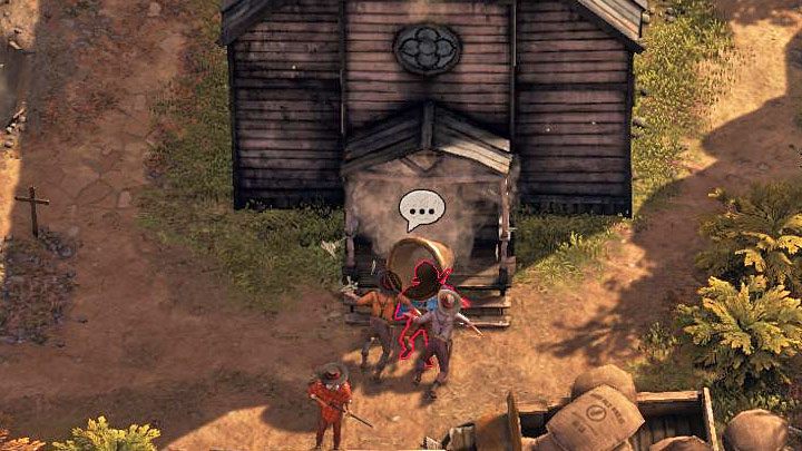 Move Cooper to the church tower (M3,4) - Desperados 3: Kill The Duke and return to the saloon - mission 3, walkthrough - Mission 3 - Troublemakers in Flagstone - Desperados 3 - game guide