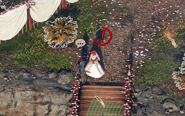 Quickly get close to the maid, enter interaction mode (press CTRL - PC version) and click on the woman to rob her and get the key - Desperados 3: Sneak with Kate into the mayors office - mission 4, walkthrough - Mission 4 - Until Death Do Us Part - Desperados 3 - game guide