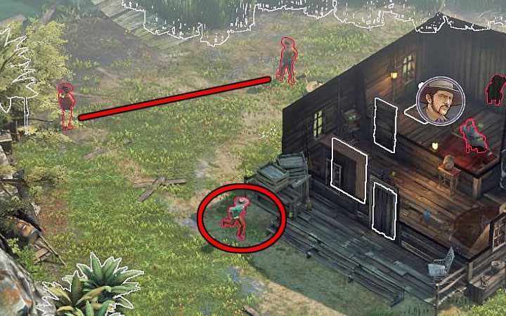 You must eliminate the enemy in green shirt marked in the picture above - Desperados 3: Save McCoy - mission 9, walkthrough - Mission 9 - Louisiana Voodoo - Desperados 3 Guide