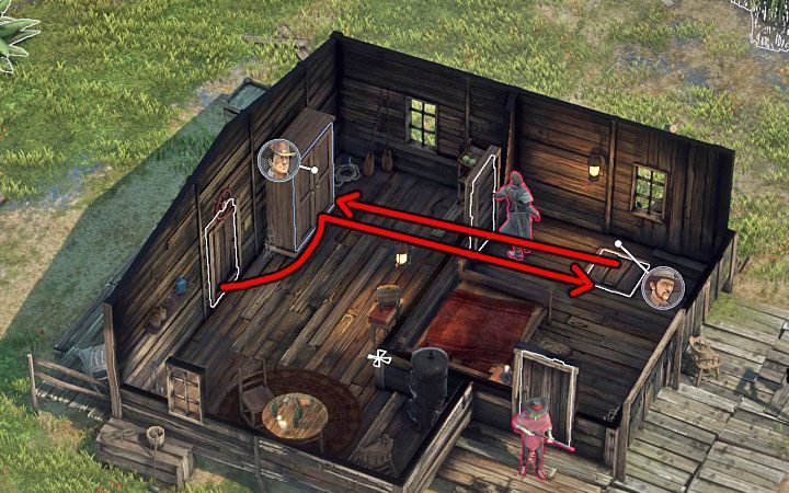 The best way to enter the building (M9,2) is to use the western door - the southern entrance is guarded by two bandits - Desperados 3: Save McCoy - mission 9, walkthrough - Mission 9 - Louisiana Voodoo - Desperados 3 Guide
