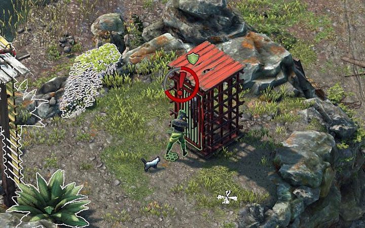A single guard is standing on the hill with Kates cage - Desperados 3: Rescue Kate and Hector - misison 9, walkthrough - Mission 9 - Louisiana Voodoo - Desperados 3 Guide
