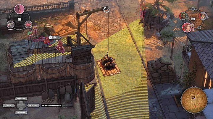 The opponent of the Long Coat from the second aisle will be interested only after the threats described above have been eliminated - Desperados 3: Reach the office in the warehouse zone - mission 10, walkthrough - Mission 10 - Back Alley Jazz - Desperados 3 - game guide
