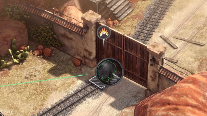 Bring the cart to the closed gate (M13,17) - Desperados 3: Release Kate and Cooper and detonate car - mission 13, walkthrough - Mission 13 - A Cart Full of Gunpowder - Desperados 3 - game guide