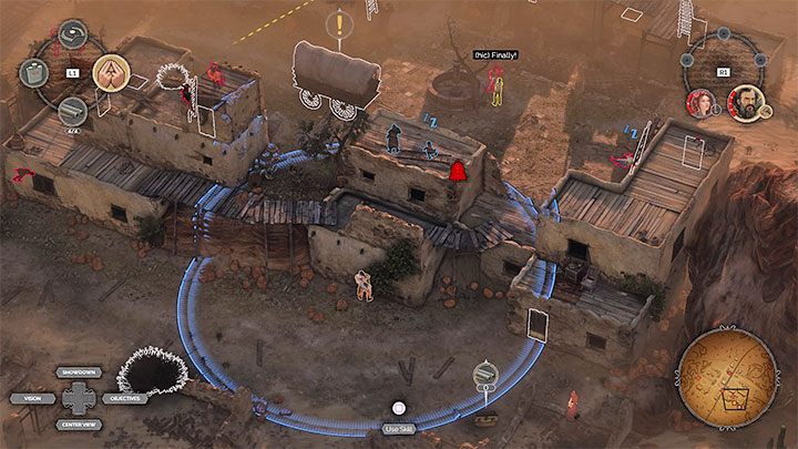 The main idea of the action described above was to allow Hector to reach the northern area adjacent to the village (M14,11) - Desperados 3: Block the rail tracks - mission 14, walkthrough - Mission 14 - The Wages of Pain - Desperados 3 Guide