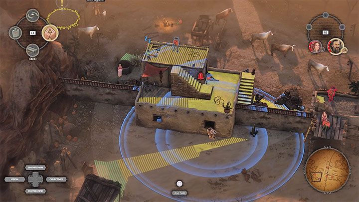 The main reason for crossing the desert area is to access an alternative entrance to the farm (M14,5) - Desperados 3: Block the rail tracks - mission 14, walkthrough - Mission 14 - The Wages of Pain - Desperados 3 Guide