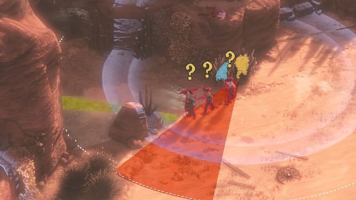 Before you proceed to the location with the disguise it is recommended to secure the passageway connecting the left and right areas of the canyon (M16,5) - Desperados 3: Get a disguise - mission 16, walkthrough - Mission 16 - The Old and The New - Desperados 3 Guide