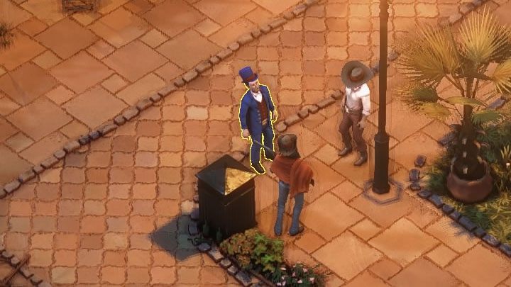 Raymond Irving resides in the grounds of the Pleasure House (M10,2), and its not the roof on which you could get a disguise about Kate, its the main courtyard (M10, 5) - Desperados 3: Check 3 suspects - mission 10, walkthrough - Mission 10 - Back Alley Jazz - Desperados 3 Guide