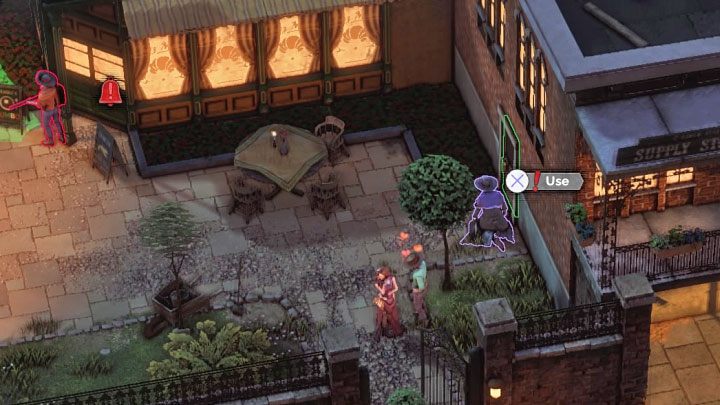 A good way to start clearing this location is to use Kates skills to allow McCoy to reach the side door shown in the image - Desperados 3: Check 3 suspects - mission 10, walkthrough - Mission 10 - Back Alley Jazz - Desperados 3 Guide