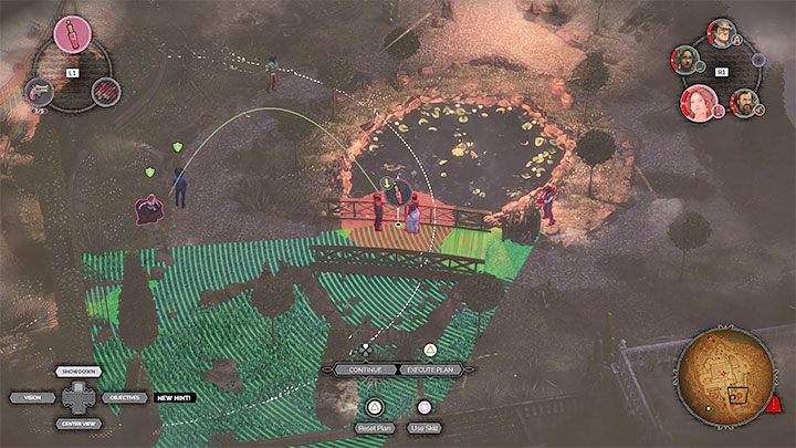 Once the tower and rear area are secured, you can eliminate the characters in the front garden - Desperados 3: Distract guests with fireworks - mission 15, walkthrough - Mission 15 - A Captain of Industry - Desperados 3 - game guide