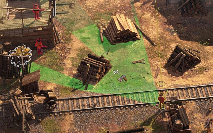 One of the most important mechanics in Desperados III are the cones that symbolize the characters fields of view - Starting Tips for Desperados 3 - Game basics - Desperados 3 - game guide