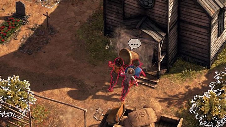 This is the best way to play the whole mission, because murdering the targets by causing accidents reduces the risk of triggering an alarm and you dont have to worry about eliminating other enemies in the area beforehand - Map and badges (challenges) - mission 3 Troublemakers in Flagstone - Mission 3 - Troublemakers in Flagstone - Desperados 3 - game guide