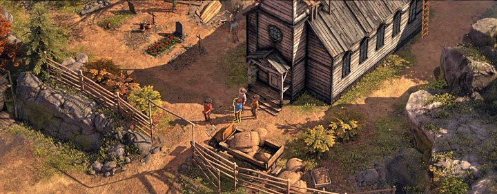 The Duke travels north along Flagstone Street (M3,14) and from time to time returns to the church located at the northern end of the map (M3,4) - Kill The Duke and return to the saloon - mission 3 Troublemakers in Flagstone - Mission 3 - Troublemakers in Flagstone - Desperados 3 - game guide