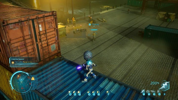 However, you are unable to speak with him in your natural form - Destroy All Humans 2020: Furon Down - A conversation with the ships pilot - Walkthrough - Destroy All Humans Remake Guide