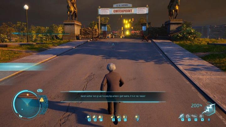 When you approach the bridge, take over his appearance and then head to the object - Destroy All Humans 2020: Mr. Crypto goes to capitol city - Entering the Octagon - Walkthrough - Destroy All Humans Remake Guide