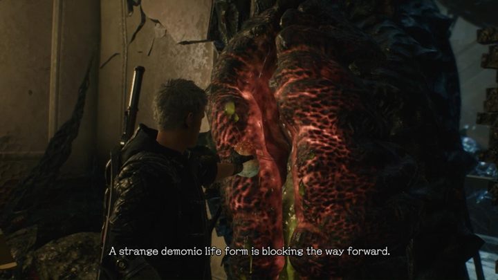 To the right of the stairs you will find an Overture that you can lift if you have a free slot in your inventory - Mission 02 - Qlipoth | Devil May Cry 5 walkthrough - Main story missions - Devil May Cry 5 Guide