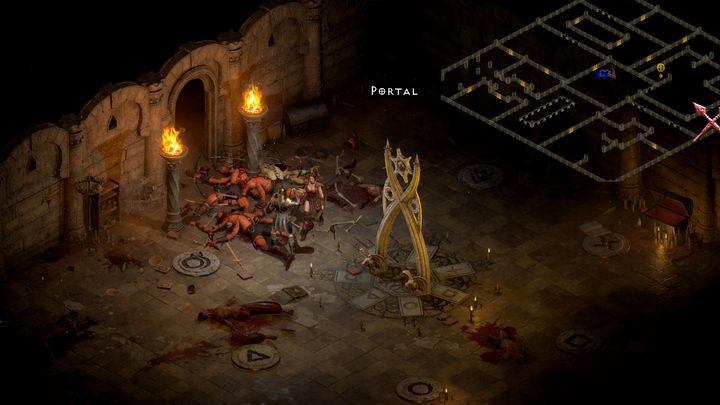 На втором этаже дворцового погреба вы найдете портал - Diablo 2 Resurrected: Arcane Sanctuary - прохождение - Акт 2 - Руководство по Diablo 2 Resurrected.