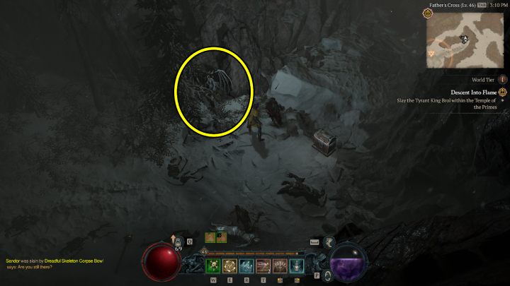 Altar Nr. 4 befindet sich bei den Felsen, in der Nähe des Ereignisses – Diablo 4: Karte „Altäre von Lilith“ – Fractured Peaks – Altäre von Lilith – Leitfaden für Diablo 4