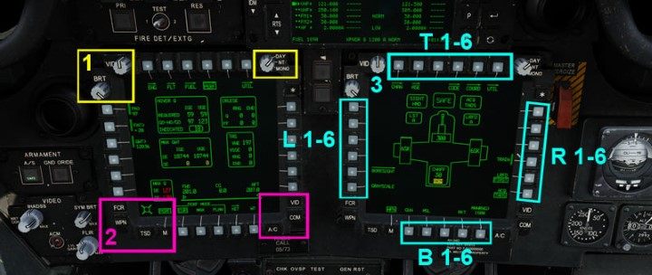 The two MPD multifunction monitors are identical and operated in the same way - DCS AH-64D Apache: Pilot/CPG Cockpits and Controls - Basics - DCS AH-64 Apache Guide