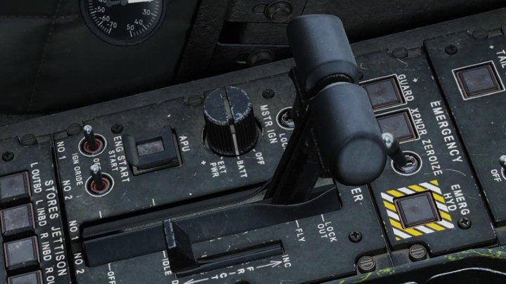 The third element is the Power Lever for the engine, which is the equivalent of the throttle in airplanes - DCS AH-64D Apache: Pilot/CPG Cockpits and Controls - Basics - DCS AH-64 Apache Guide