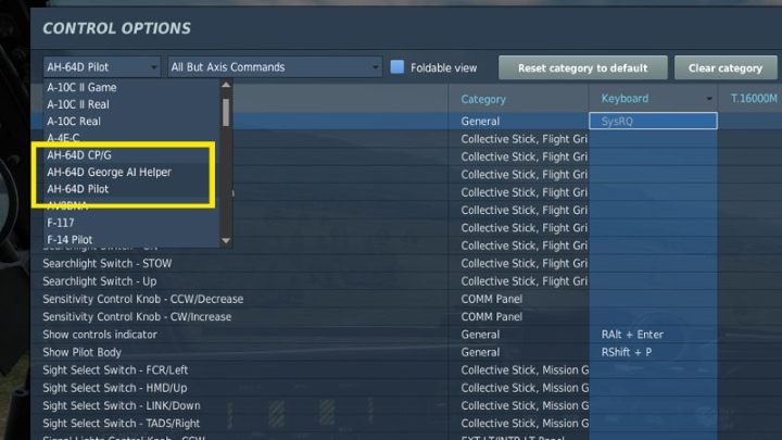 To use George AI, it is a good idea to configure the controls properly first, within easy reach to all the buttons - DCS AH-64D Apache: George AI Helper - how to use AI crew member? - Basics - DCS AH-64 Apache Guide