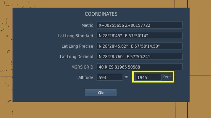 The last information necessary is the elevation of the point above mean sea level - DCS AH-64D Apache: Basic GPS Navigation and map points - Flight and Navigation - DCS AH-64 Apache Guide