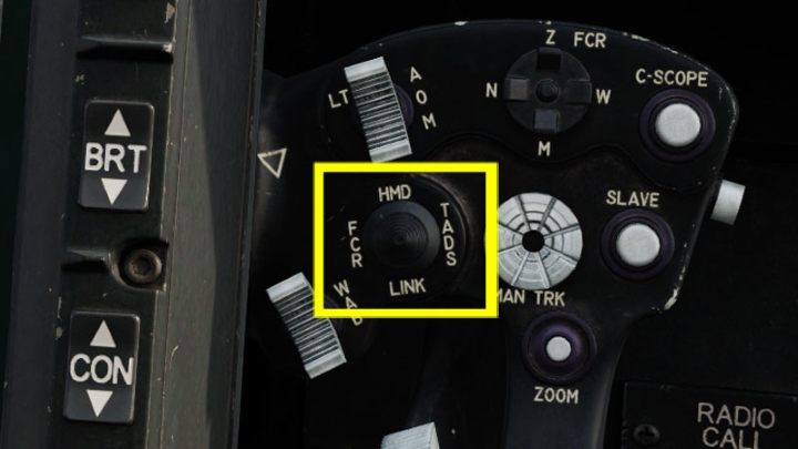 Das CPG kann mit der Visierauswahltaste am rechten TADS-Griff (RHG) zwischen den verfügbaren Visieren wechseln – DCS AH-64D Apache: Visierquelle und Erfassungsquelle – Systeme und Sensoren – DCS AH-64 Apache Guide