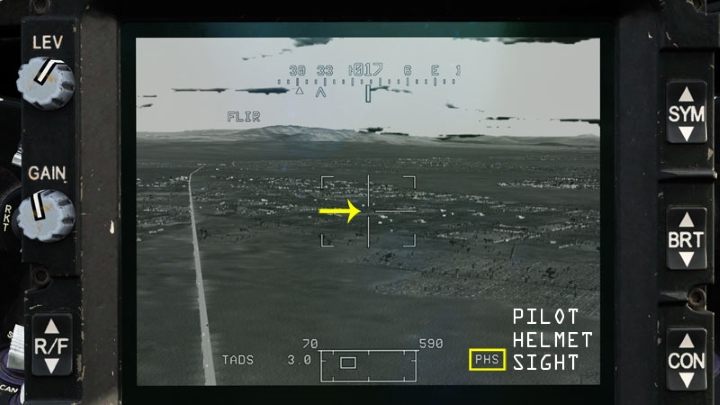 CPG wählt TADS als Visierquelle und (zum Beispiel) das Helmvisier des Piloten als Erfassungsquelle – DCS AH-64D Apache: Visierquelle und Erfassungsquelle – Systeme und Sensoren – DCS AH-64 Apache Guide