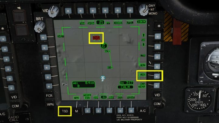 Eine andere, viel schnellere Methode ist die Verwendung des Cursors auf der TSD-Karte - DCS AH-64D Apache: Sichtquelle und Erfassungsquelle - Systeme und Sensoren - DCS AH-64 Apache Guide