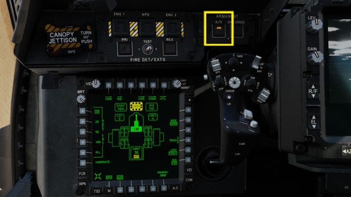 Make sure that the weapons are armed - the A / S button on the ARM - DCS AH-64D Apache: M230 30mm Chain Gun AWS - Weapons Employment - DCS AH-64 Apache Guide