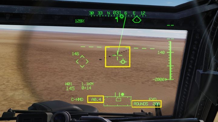 Turn on the HMD helmet sight - DCS AH-64D Apache: M230 30mm Chain Gun AWS - Weapons Employment - DCS AH-64 Apache Guide