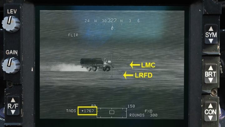 Aim the TADS at the chosen target - DCS AH-64D Apache: M230 30mm Chain Gun AWS - Weapons Employment - DCS AH-64 Apache Guide