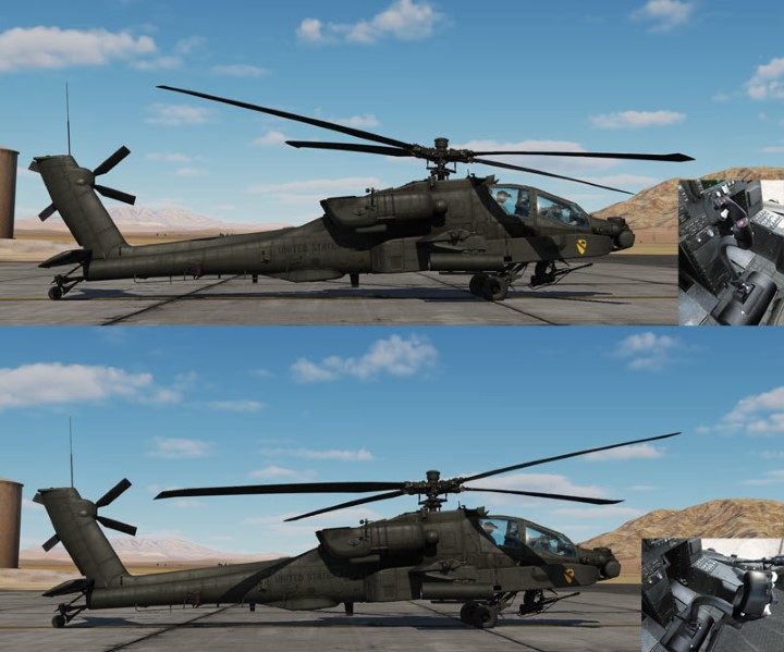Bewegungen mit dem Cyclic Stick verändern die Position der gesamten Rotorstruktur, wodurch der Hubschrauber vorwärts, rückwärts oder seitwärts fliegt – DCS AH-64D Apache: Wie fliegt man einen Hubschrauber?  - Grundlagen - DCS AH-64 Apache Guide