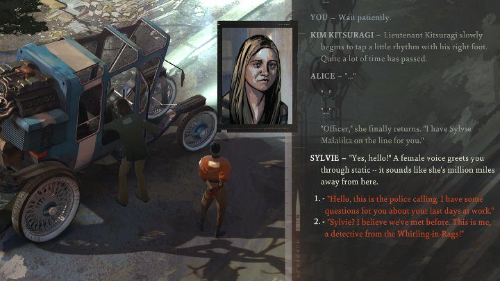 You can call Sylvie via the radio in Kim's car - Disco Elysium: Who made the call reporting the crime - walkthrough - Body identification - Disco Elysium Guide