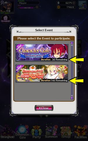 Events are only available for a limited time - Disgaea RPG: Dimension Gate - Basics - Disgaea RPG Guide