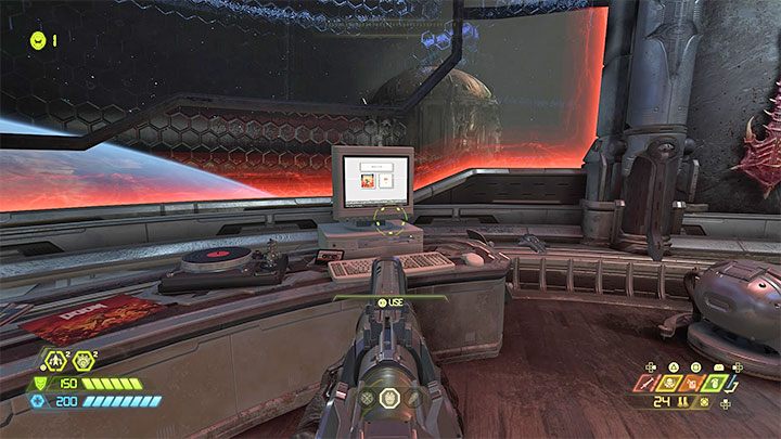 Auf einem der Tische läuft der alte PC – Doom Eternal: Ein PC in der Fortress of Doom – warum ist er dort?  – Kampagne – Doom Eternal Guide