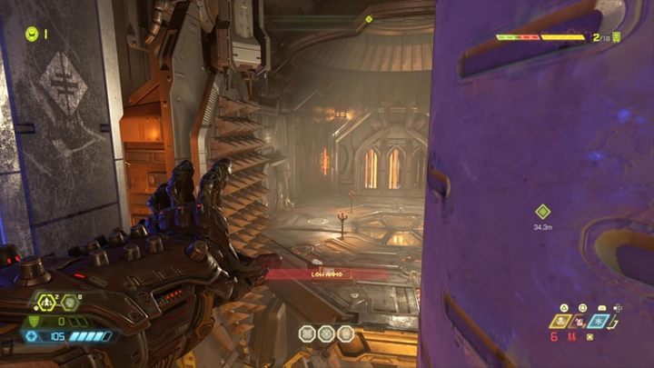 After the battle, jump on the chest and on the platform - go through the door - Doom Eternal: Doom Hunter Base walkthrough - Levels walkthrough - Doom Eternal Guide