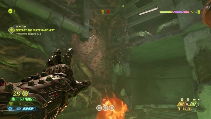 Jetzt müssen Sie springen, die Wand neben dem Abstieg ergreifen und zu den nächsten Wänden springen – Komplettlösung für Doom Eternal: Super Gore Nest – Komplettlösung für Levels – Anleitung für Doom Eternal