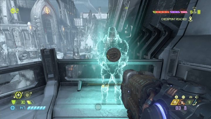 On one of the balconies, you will find a place to distribute perks - Doom Eternal: Cultist Base secrets maps and location - Collectibles and secrets - Doom Eternal Guide