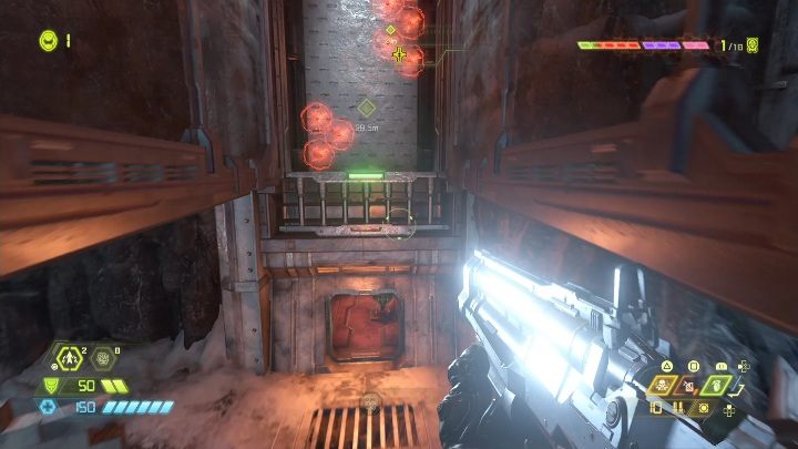 To get to the rune, you need to jump on the wall - Doom Eternal: Cultist Base secrets maps and location - Collectibles and secrets - Doom Eternal Guide