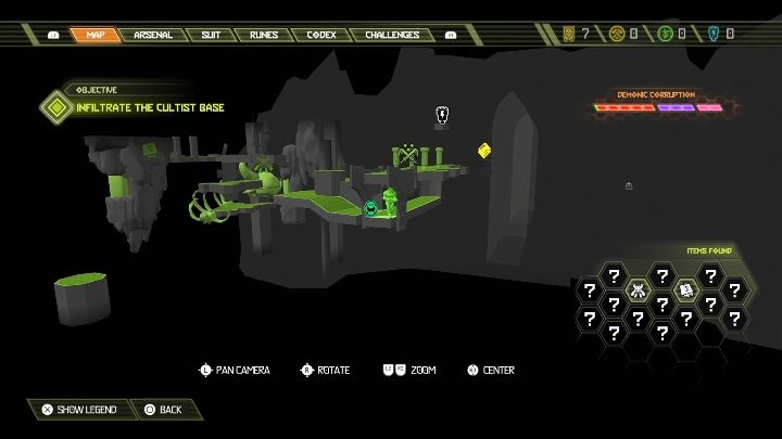 You will find the first extra health on the edge of the map - Doom Eternal: Cultist Base secrets maps and location - Collectibles and secrets - Doom Eternal Guide