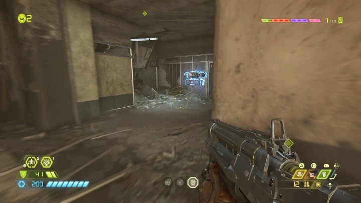 You will find the weapon modification point in a small room, in one of the destroyed buildings - Doom Eternal: Super Gore Nest secrets maps and location - Collectibles and secrets - Doom Eternal Guide