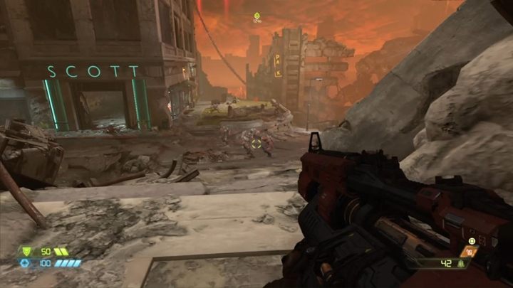 After the battle, move further along the gorge and fight lesser opponents - Doom Eternal: Hell on Earth walkthrough - Levels walkthrough - Doom Eternal Guide